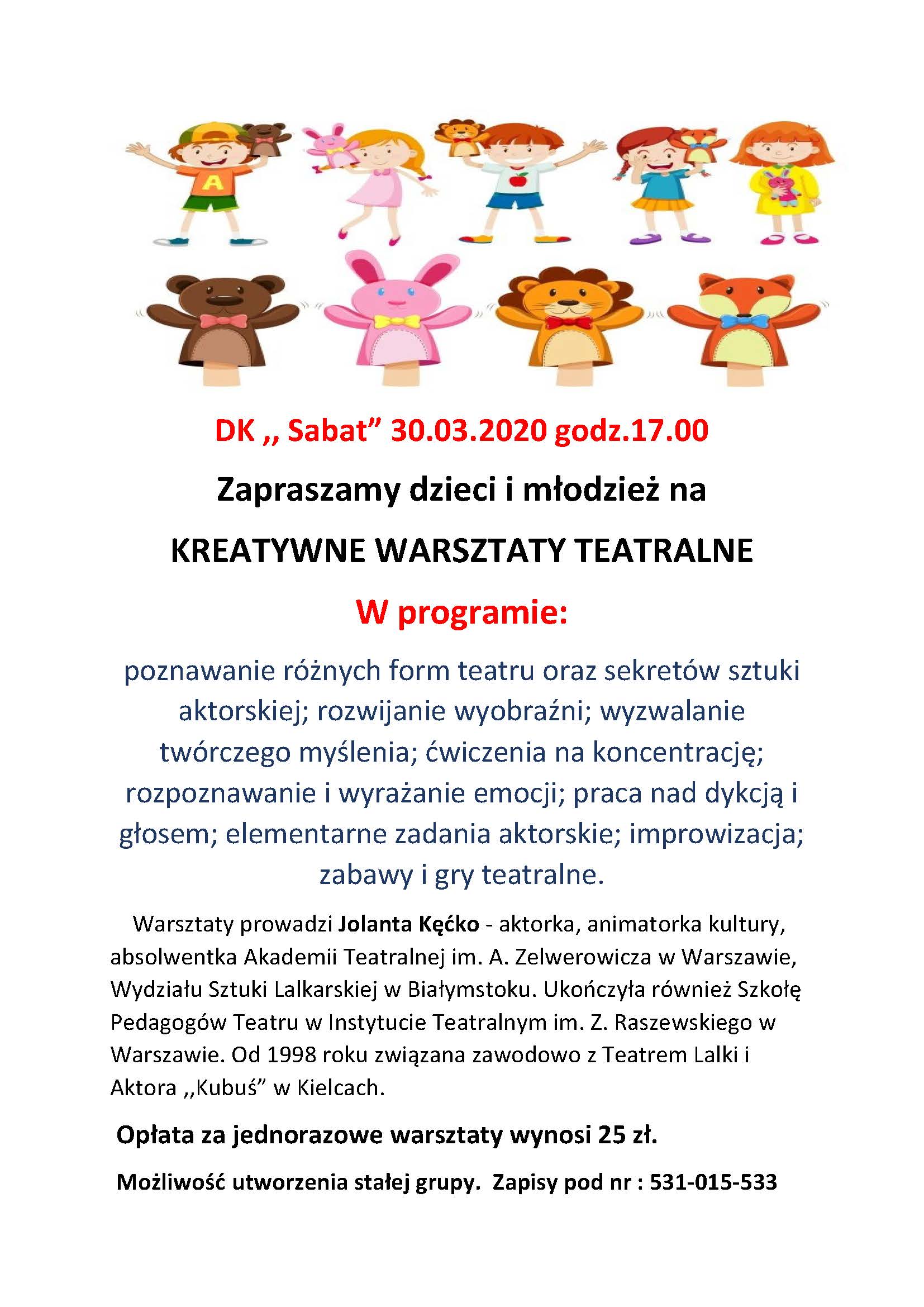 WARSZTATY TEATRALNE